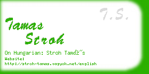 tamas stroh business card